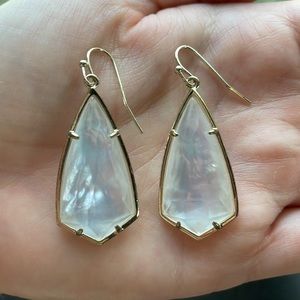 Kendra Scott White Pearl/Iridescent Teardrop Earrings